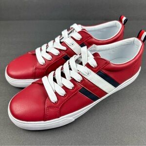 Tommy Hilfiger Sneaker 9.5 Twlireai Red Lace Up Shoes Womens Comfort